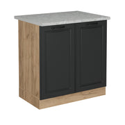 Mobile lavello cucina R-Line Antracite rustico/Rovere dorato 80 cm PL Marmo Vicco