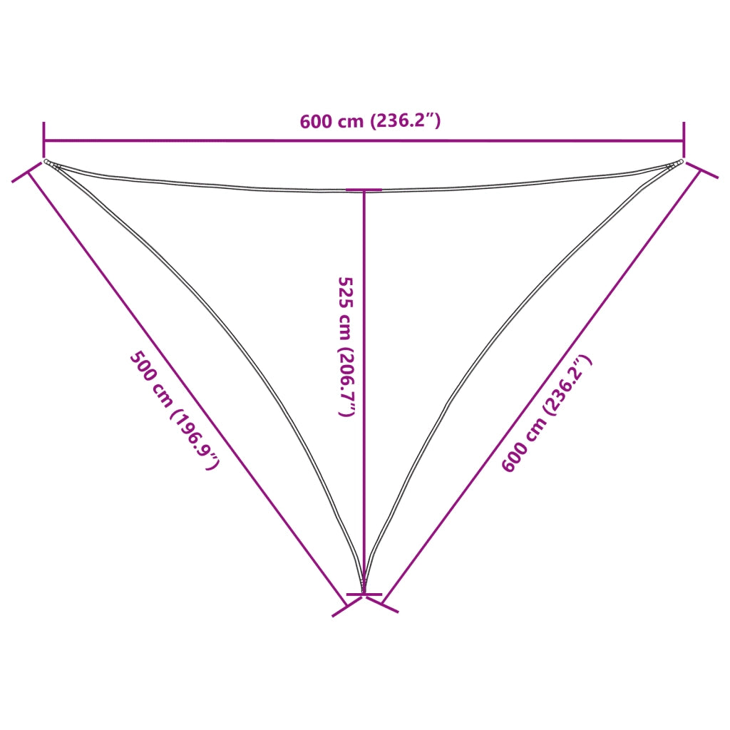 Parasole a Vela Oxford Triangolare 5x6x6 m Nero 135786