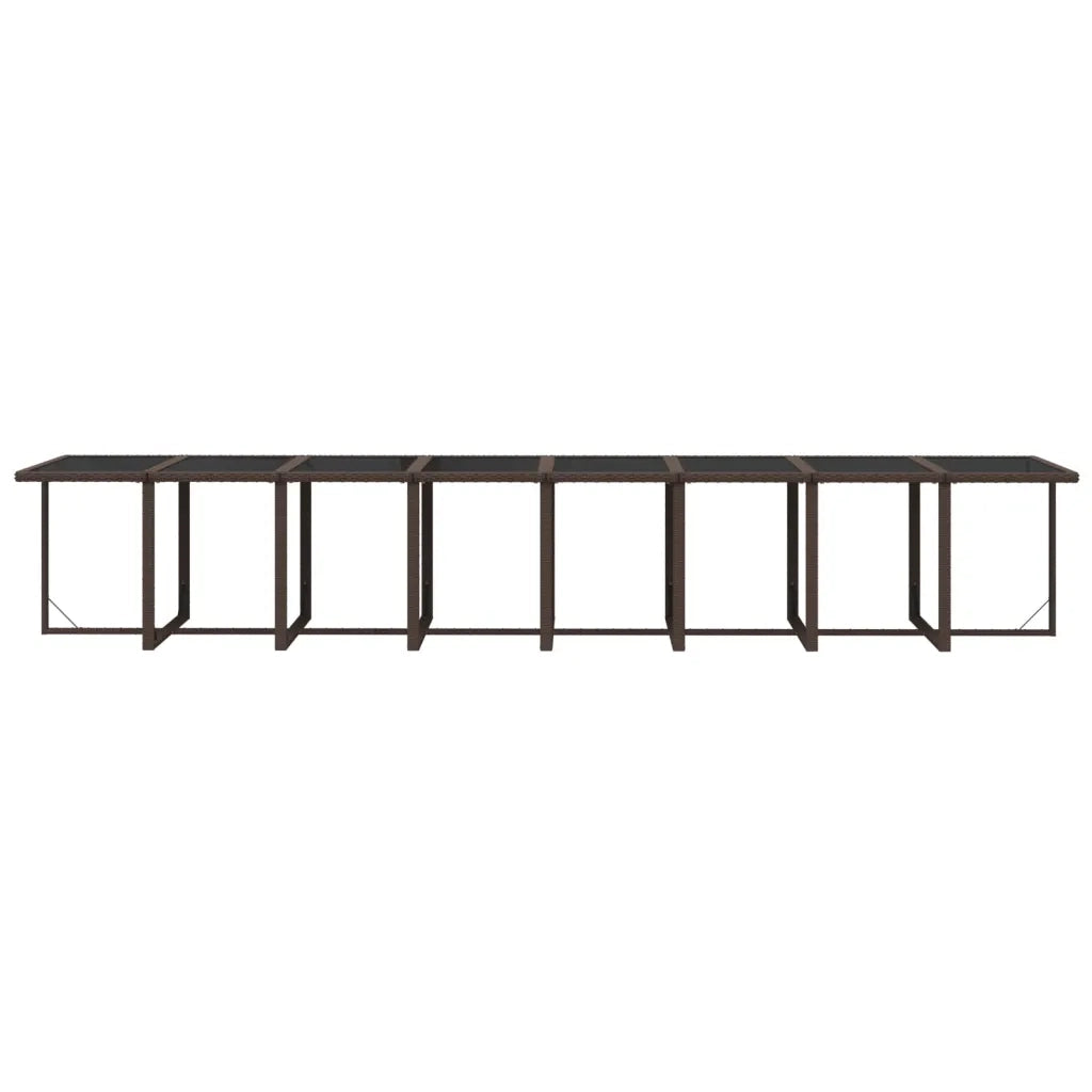 Set da Pranzo per Giardino 21pz con Cuscini Polyrattan Marrone cod mxl 42212