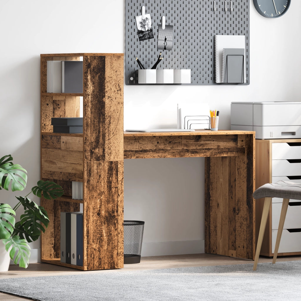 Scrivania con Archiviazione Legno Vecchio 113x54x120 cm Legno Ingegnerizzato