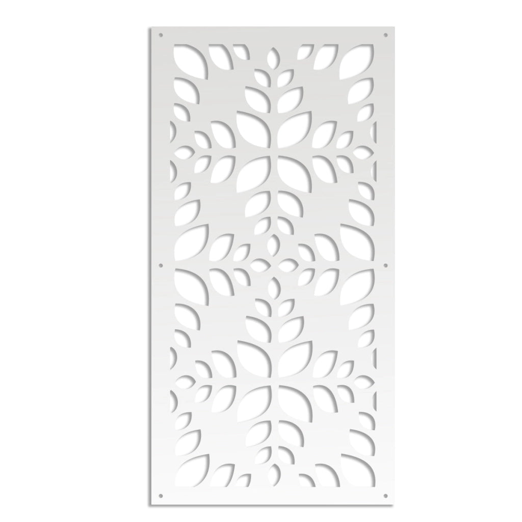 LEAVES - Pannello in PVC traforato - Parasole Misura: 98x198 cm, Colore: bianco