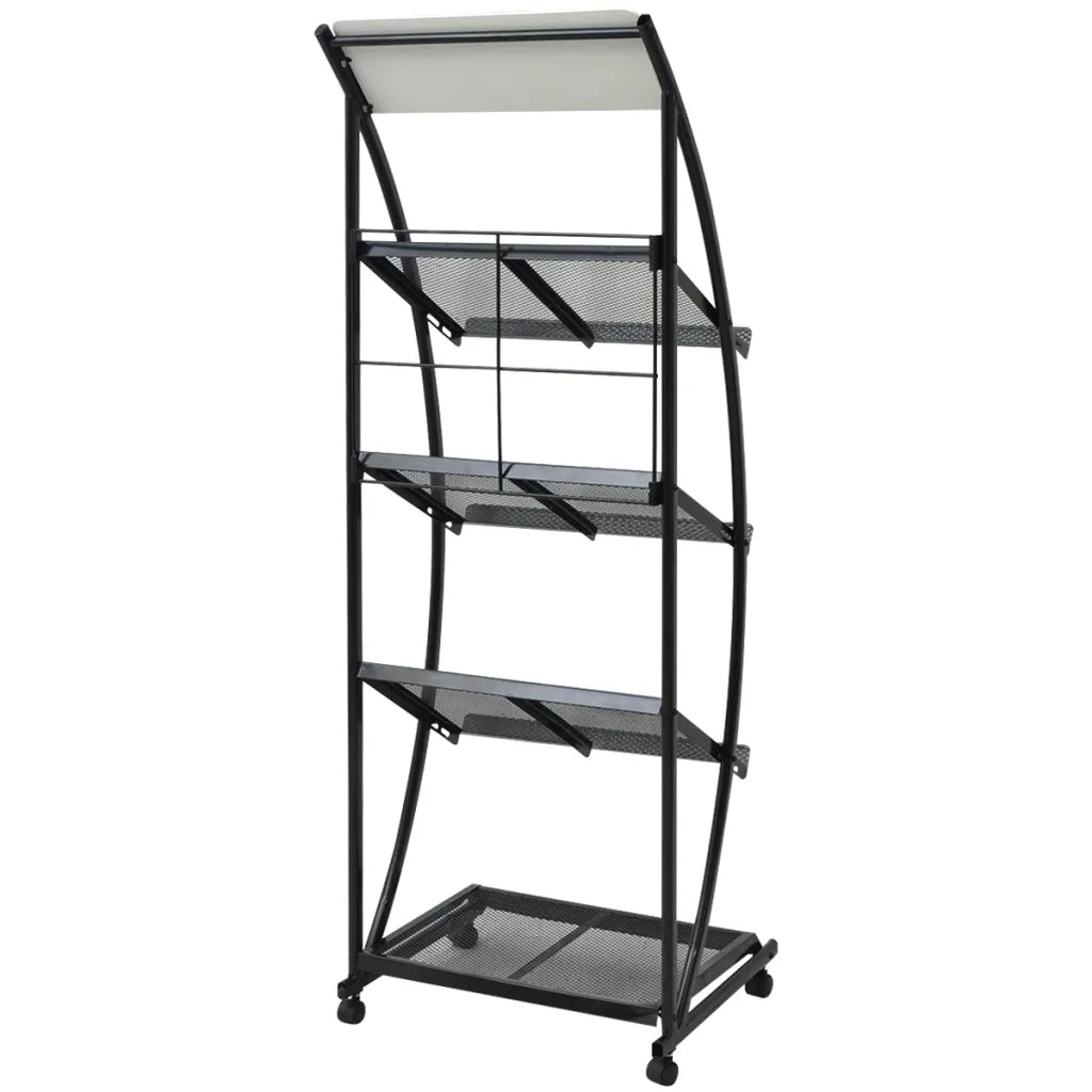 Portariviste 47x40x134 cm Nera e Bianca A4 CFW2030364