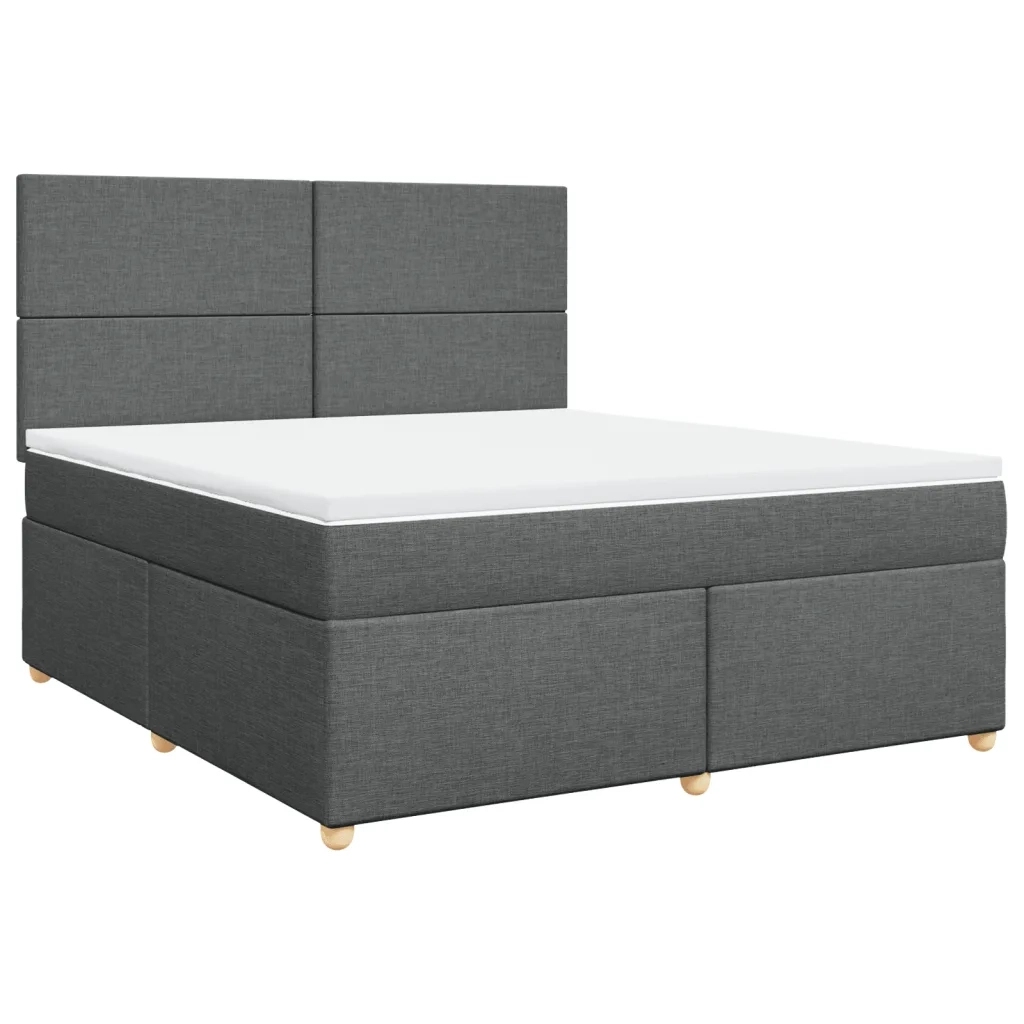 Giroletto a Molle con Materasso Grigio Scuro 180x200 cm Tessuto