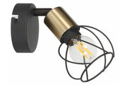 Applique Mahavi industriale nero/oro 1xE14 40W Reality