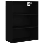 Mobile contenitore a parete di grandi dimensioni 69,5 x 32,5 x 90 cm in legno composito nero 02_0048031