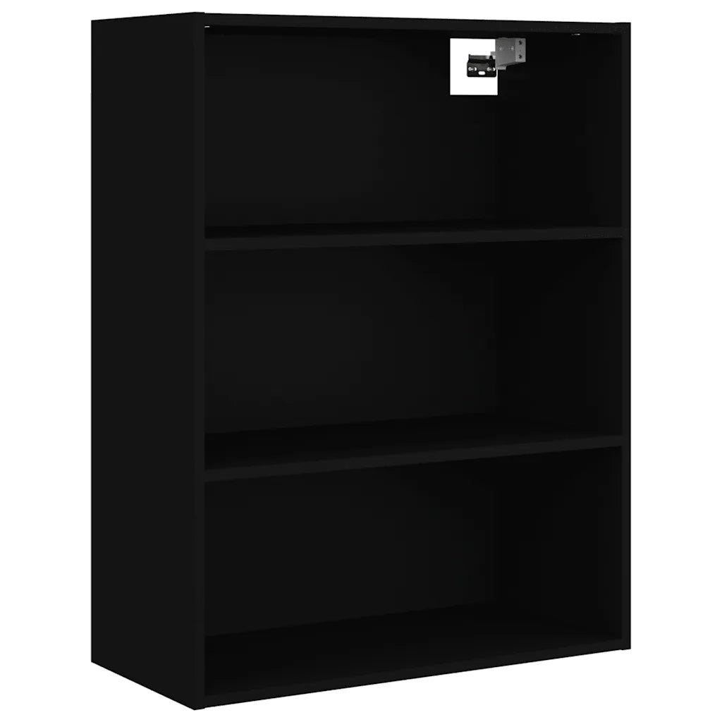 Mobile contenitore a parete di grandi dimensioni 69,5 x 32,5 x 90 cm in legno composito nero 02_0048031