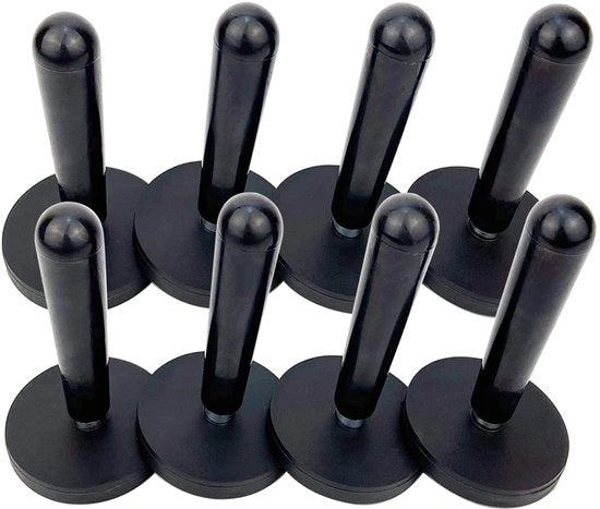 Set di 8 magneti in vinile autoadesivi, supporto magnetico per avvolgimento auto e pellicola per vetri, utilizzabili per avvolgimento auto e pellicola per vetri, magneti per frigorifero o whiteboard (nero)