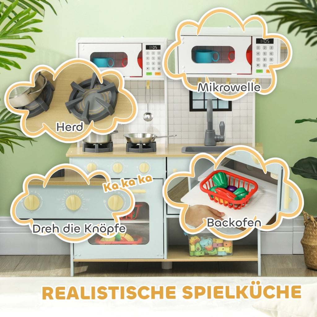 Cucina Giocattolo per Bambini ¨C zephmum ¨C Bl¨´, MDF, Acciaio, con Utensili