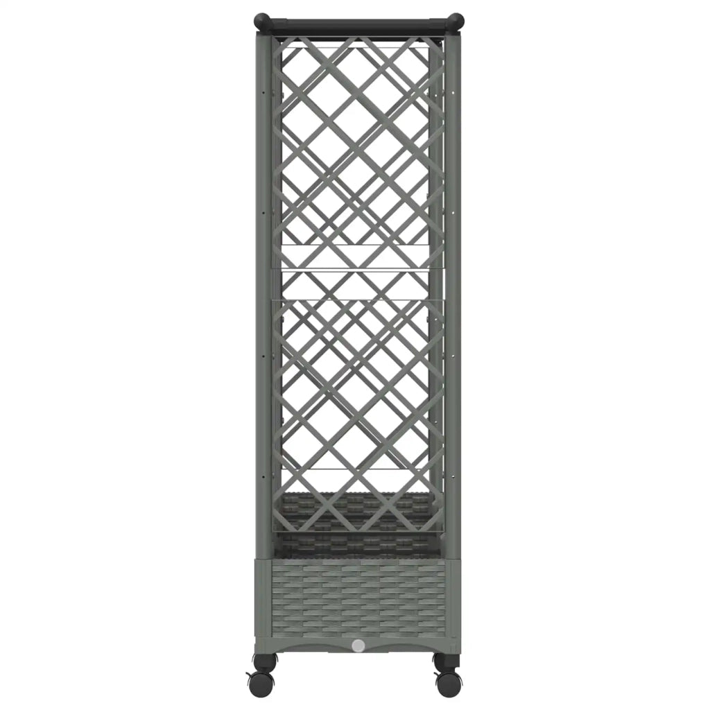 Letto Rialzato con Griglia e Tetto Grigio Chiaro PP 3423163