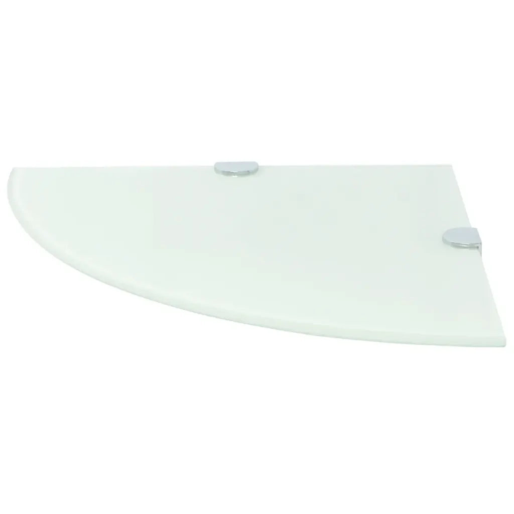 Scaffali Angolari 2 pz Supporti Cromati e Vetro Bianco 25x25 cm cod mxl 33473