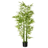 Pianta Finta di Bambù Alta 150cm con Vaso Incluso per Interno ed Esterno
