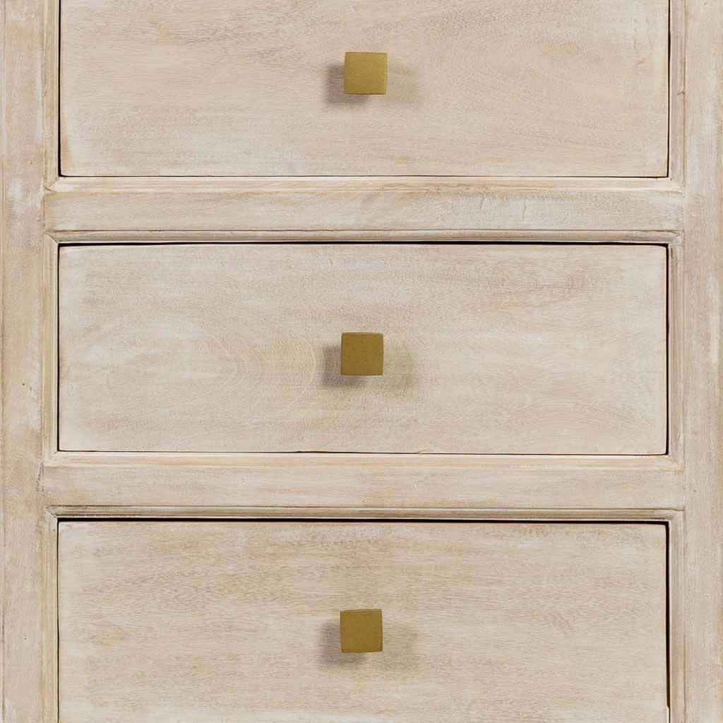Credenza in legno beige con 3 cassetti e 2 ante 160x43x75h cm