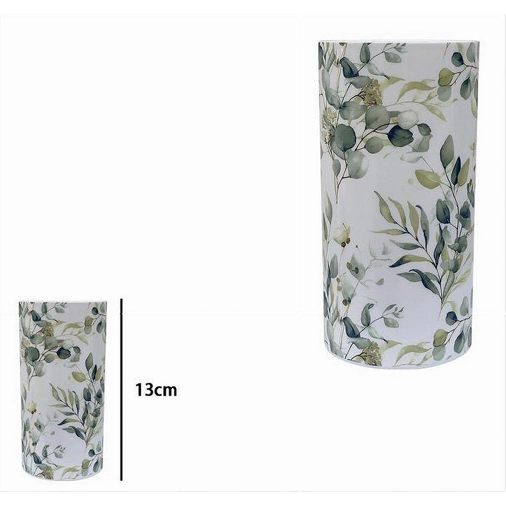 Trade Shop - Bicchiere Porta Spazzolino 3 Fori Fiori Foglie Accessorio Arredo Da Bagno 87055 -