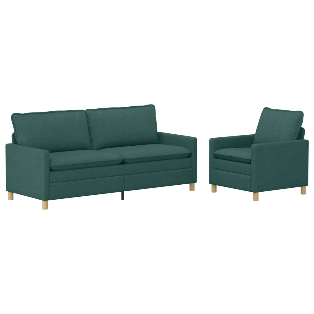 Set di divani 2 pz Verde Scuro Tessuto 3417105