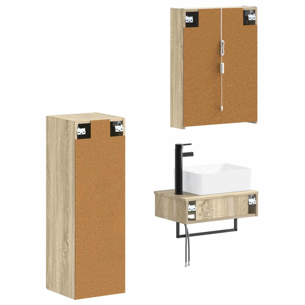 Set di mobili per il bagno 4 pcs Rovere Sonoma 3407401