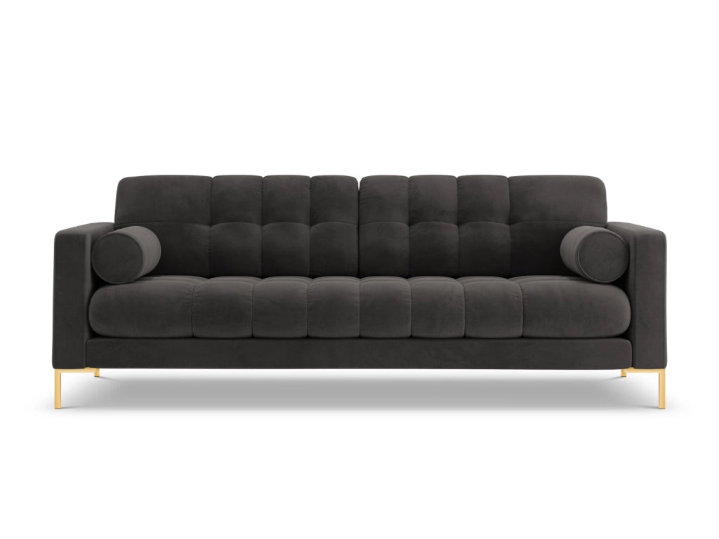 Cosmopolitan Design - Divano "Bali" 4 posti in velluto grigio scuro 