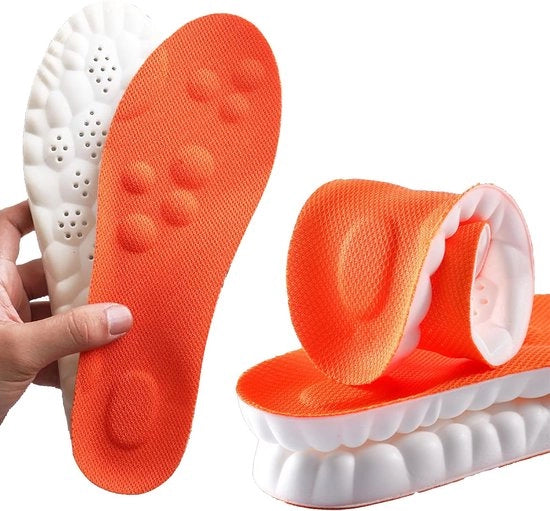 Trae schiuma in solette con supporto arcuato per signore e signori, massaggio confortevole in solette sostitutive per innespi di scarpe, scarpe da ginnastica, stivali da lavoro, respiranti (38.5/39EU, arancione)