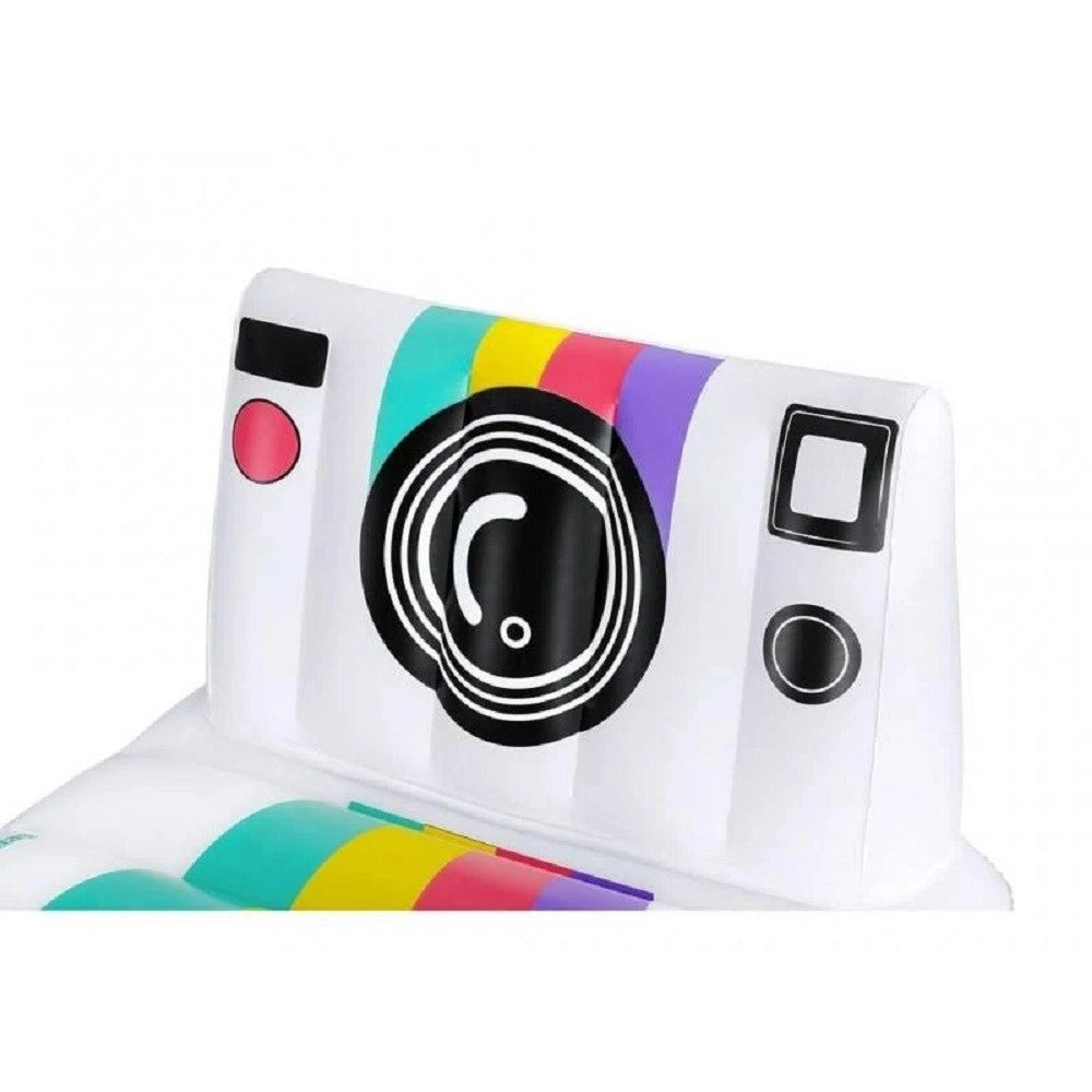 Trade Shop - Poltrona Materassino Gonfiabile Fashion Polaroid Vintage 127x102cm Piscina 43656 -