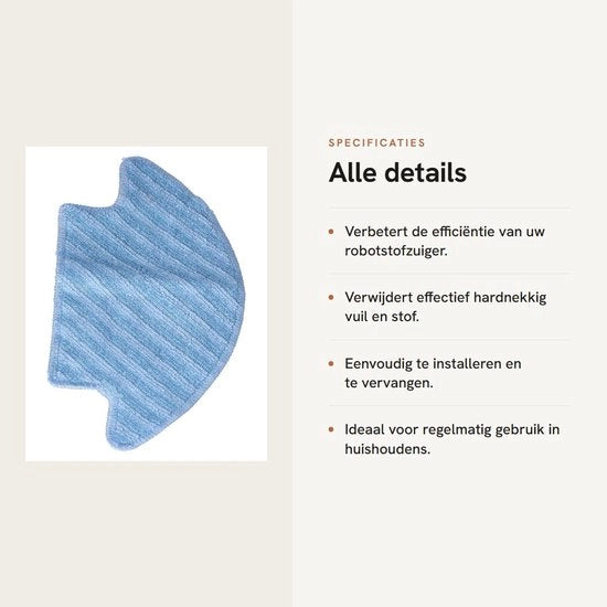 Set di 2 Mop Pads con Alta Assorbimento - Pulizia Effettiva - per Robot Aspirapolvere - Facili da Sostituire - Materiale Ecologico - Asciugamano per Pulisci Pavimenti