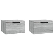 Set di 2 Comodini | Armadio da Notte | Mobiletto da notte a Muro Grigio Sonoma 34x30x20 cm