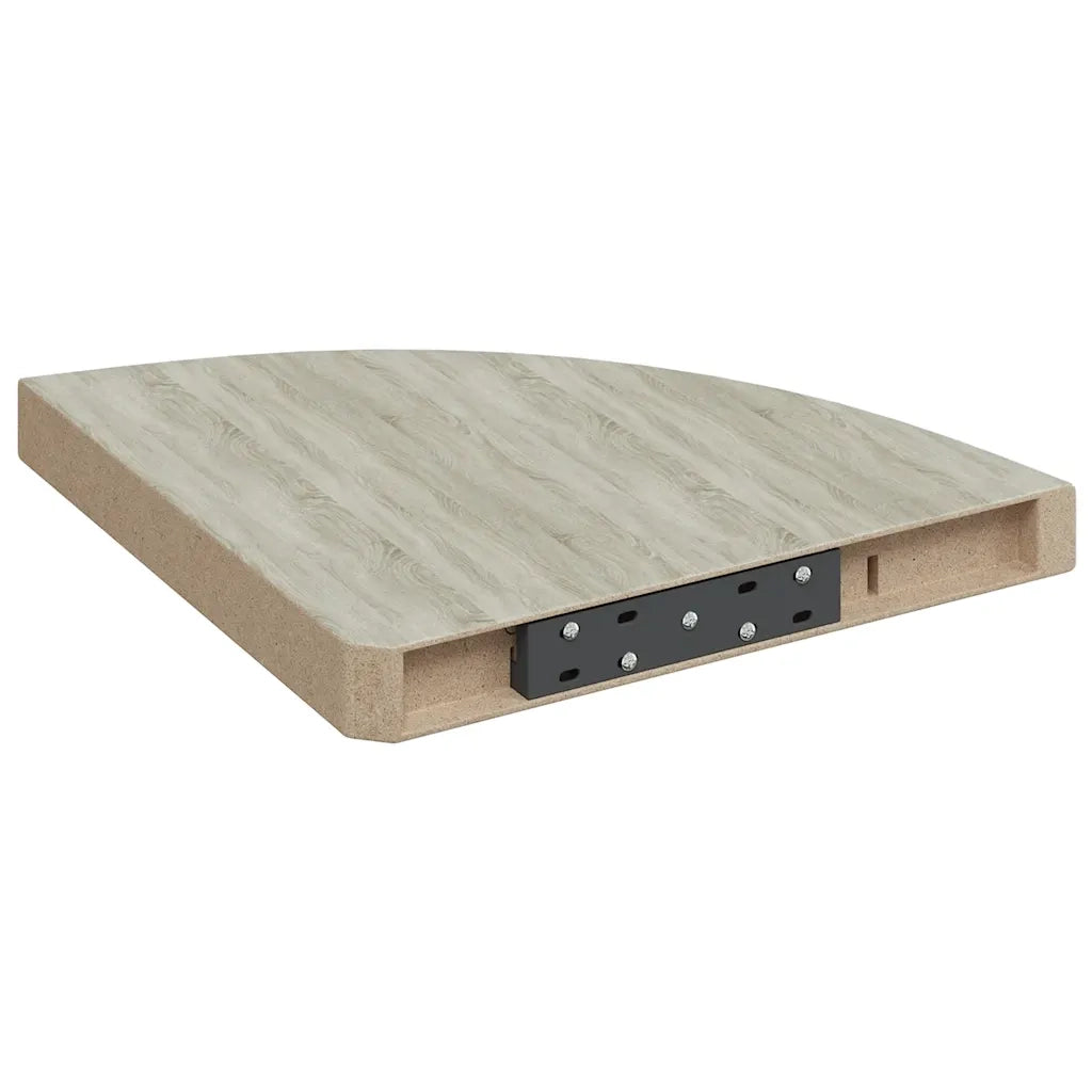 Mensole Angolari 2pz Rovere e Bianco 35x35x3,8 cm in MDF 326640