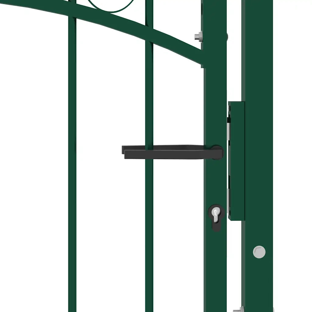 Cancello per Recinzione con Punte in Acciaio 100x175 cm Verde 146376