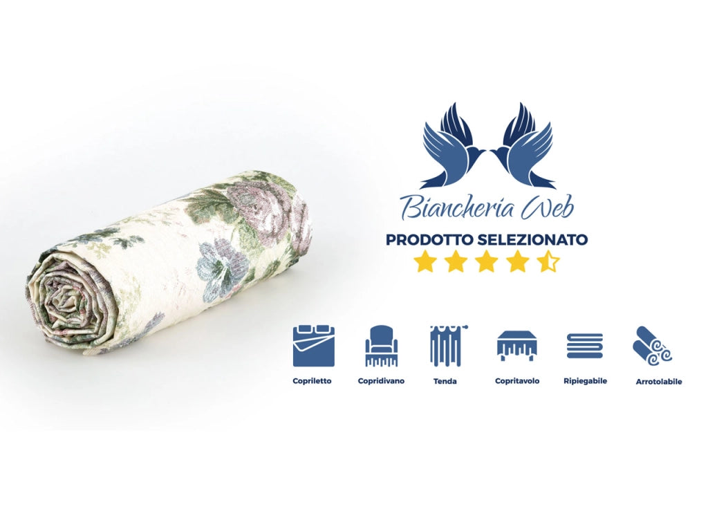 Telo Arredo Granfoulard Copritutto Cotone Made Italy Vari Disegni Arredatutto Copriletto Multiuso - 2 Piazze - Gobelin