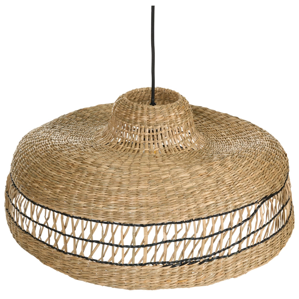 Lampada a Sospensione Boho con Paralume in Erba Marina Naturale per Soggiorno e Camera da Letto