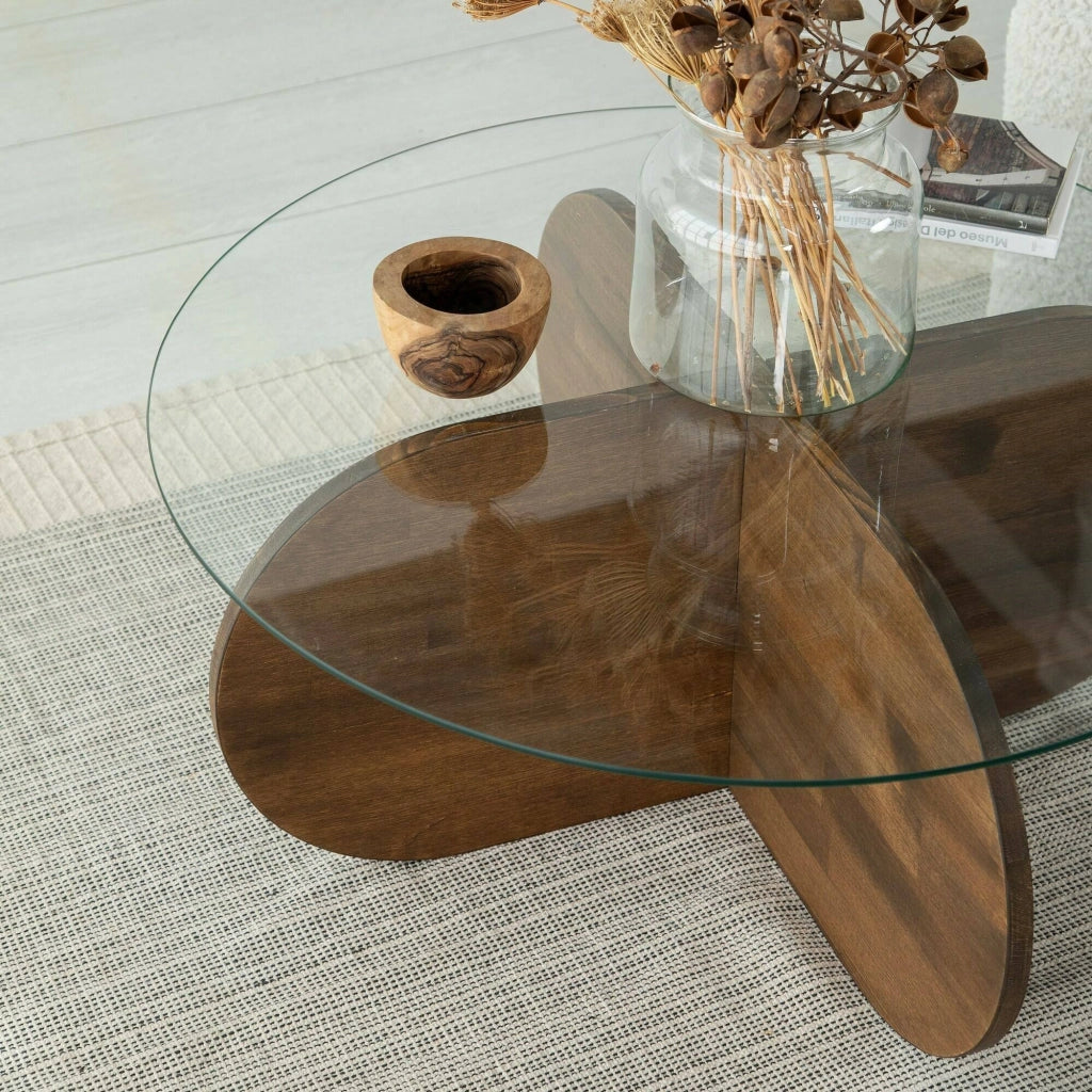 Bagolino, Tavolino da Salotto Portariviste, 75x75x35h cm Marrone Noce
