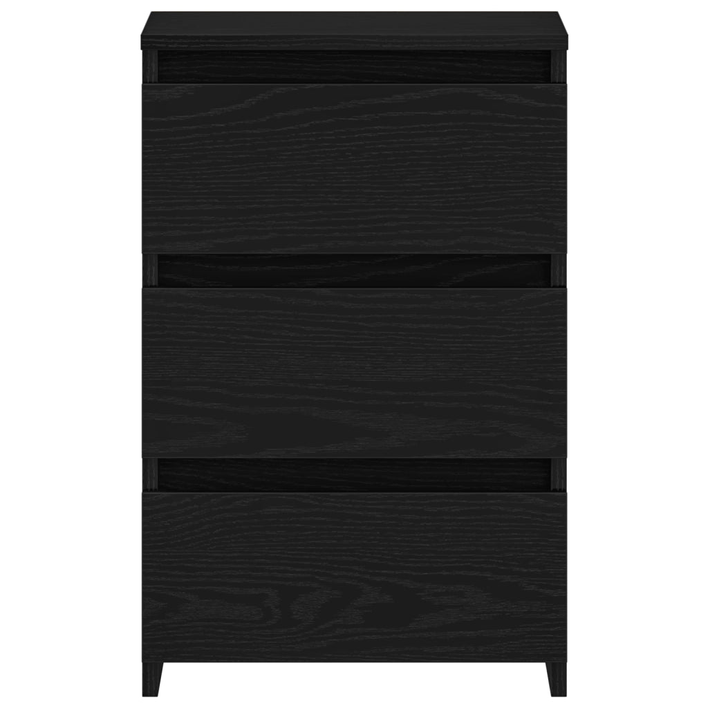 Comodini 2 pz Nero Rovere 40x35x62,5 cm Legno ingegnerizzato