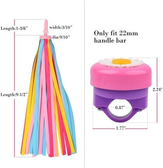 Accessori per bicicletta - 1 pezzo - Fiamme per bicicletta - 22 cm di lunghezza - Plastica/Ferro - Adatto per manubri da 22 mm - Accessori per bicicletta