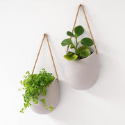 Sistema di vasi per piante da parete -Ellie- | Vasi per piante in ceramica appesi 2 pezzi | Decorazione per parete per interni, balconi e giardini | Grigio chiaro (opaco)