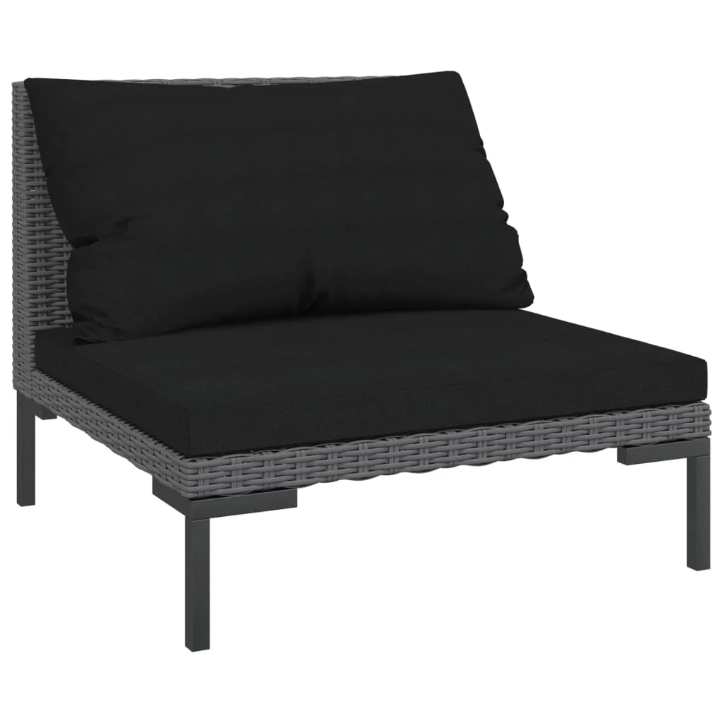 Mobili da giardino mobili da esterno Set di mobili da 7 pezzi con cuscini in resina intrecciata grigio scuro 02_0017287