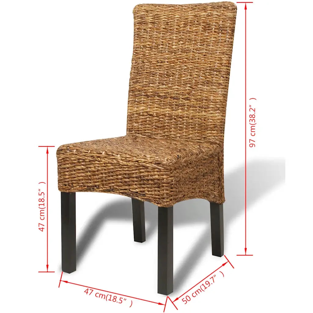 Sedie da Pranzo 6 pz in Abaca e Legno Massello di Mango cod mxl 19483