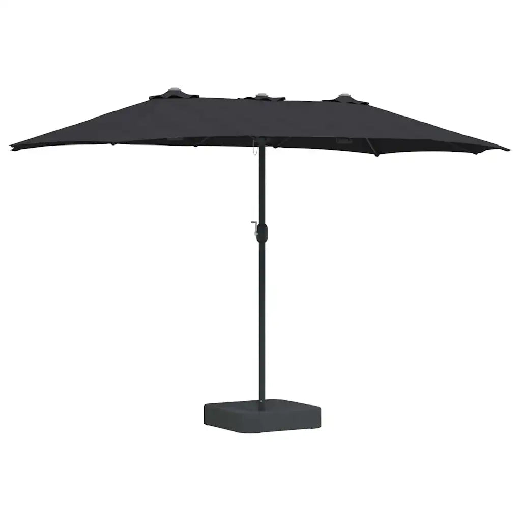 Ombrello da giardino Nero 385 x 209 x 244 cm 42003281