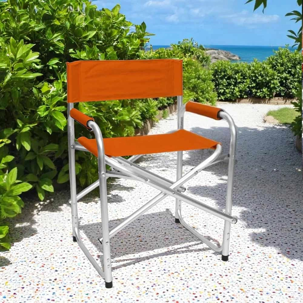 Sedia relax pieghevole Regista in alluminio rivestimento in textilene arancione