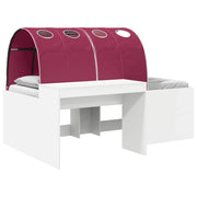 Letto alto per Bambini | Letto Infantile | Lettino con scrivania Bianco e Rosso