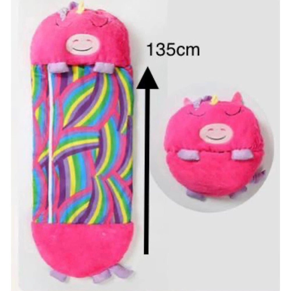 Trade Shop - Sacco A Pelo Per Bambini Con Cuscino Morbido Confortevole Pieghevole 2in1 Campeggio Casa -