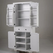 Mobile da cucina indipendente con 4 ripiani regolabili e un ampio cassetto moderno per riporre in modo sicuro in MDF bianco 20_0017357
