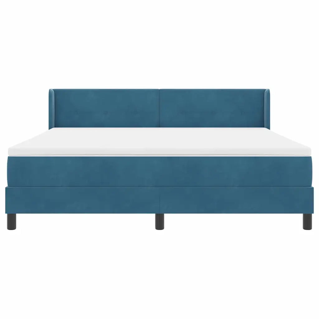 Letto a molle con testiera Blu Scuro 200 x 180 cm Velluto 3341484