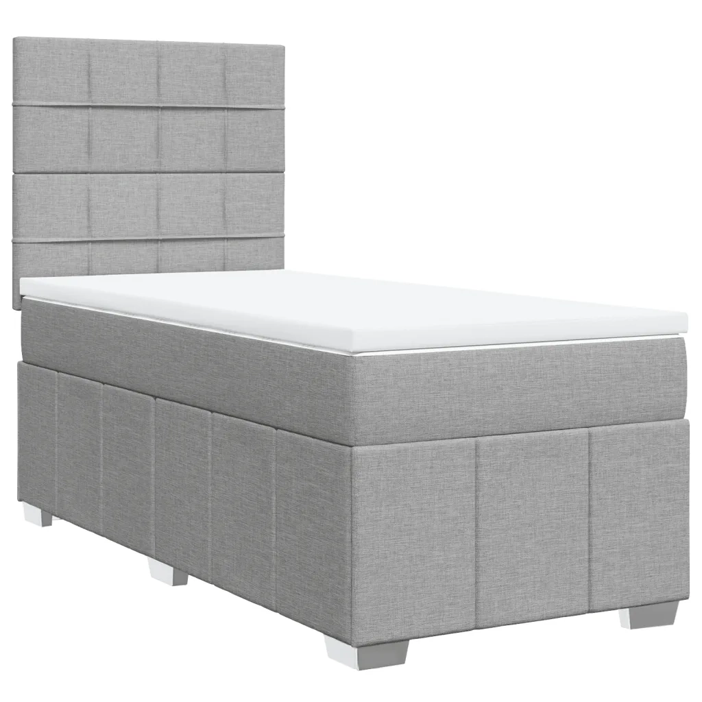 Giroletto a Molle con Materasso-Struttura Letto Grigio Chiaro 80x200 cm Tessuto 217285