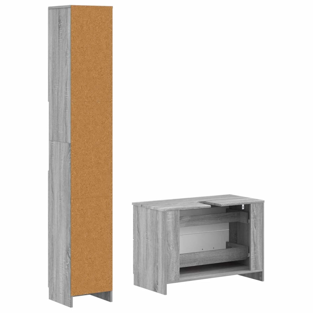 Set di Armadi da Bagno da 2 Pezzi UTRECHT Sonoma grigio 3417573