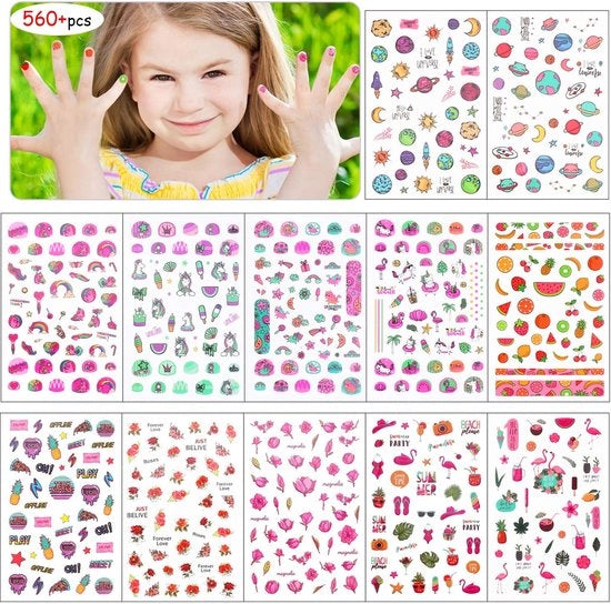 Stickermucche 560 pezzi - Stickermucche 3D - Unaquila/ Arcobaleno - Ragazze - Regalo di compleanno - Accessori decorativi