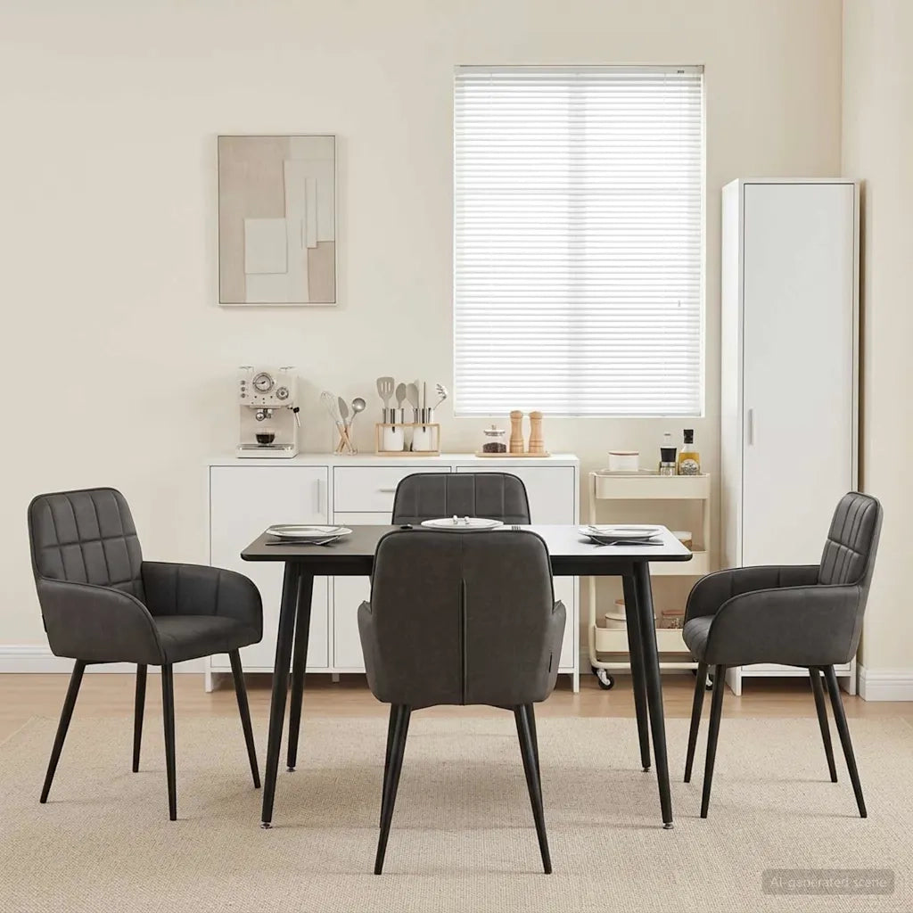 Sedie da pranzo 4 pcs Similpelle Nero 56,5 x 50 x 86 cm 3428185