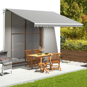 Tessuto di Ricambio per Tenda da Sole-Ricambio telo per tenda da sole Antracite e Bianco 4,5x3m