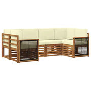 Set divano sezionale con cuscino 5 pcs Naturale e Crema
