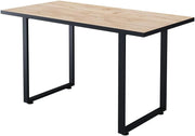Tavolo da pranzo Livorno, Rovere nero/oro, 140 x 70 cm, adatto per 4 persone, struttura stabile senza allungamento