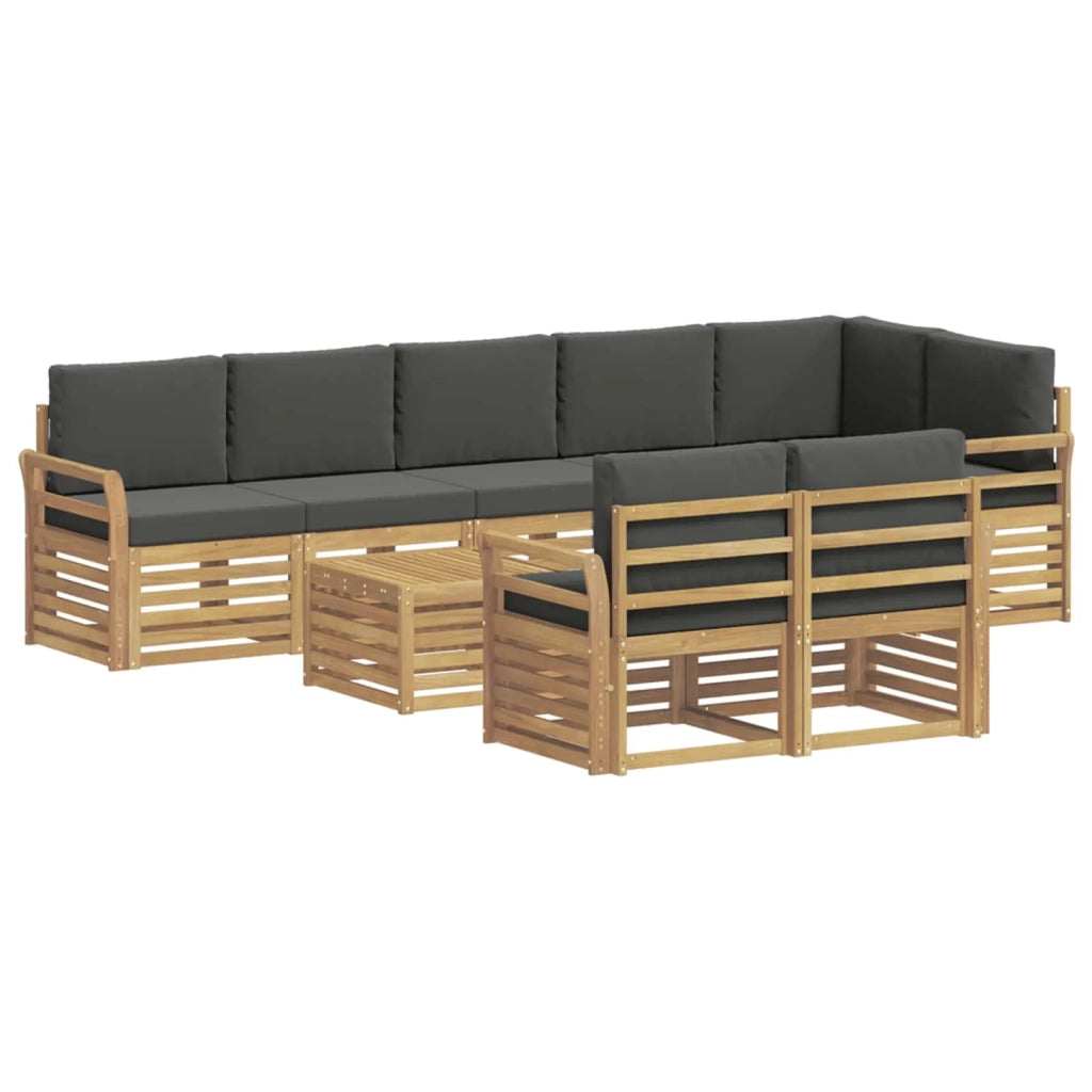 Set di divani da esterno 9 pcs Bianco e Antracite 3392077