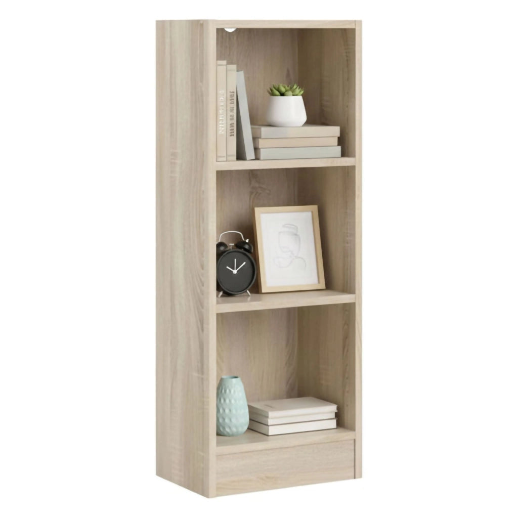 Libreria Alcesti, Scaffale da ufficio, Mobile portalibri, Biblioteca, 41x27 h107 cm, Quercia