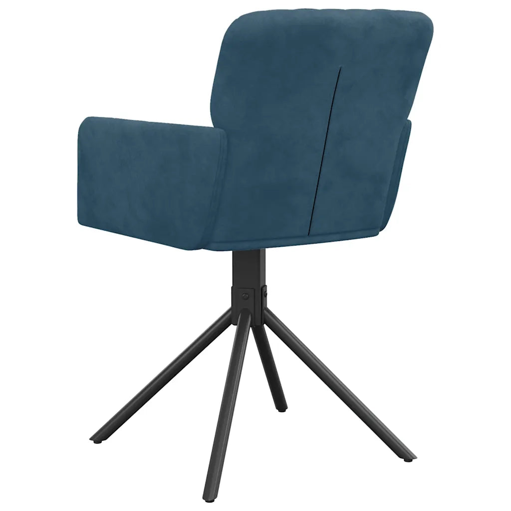 Sedie da Pranzo Girevoli 2 pz Blu in Velluto 344789